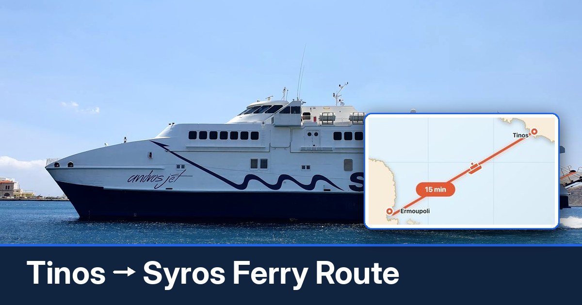 Tinos to Syros ferry route summary