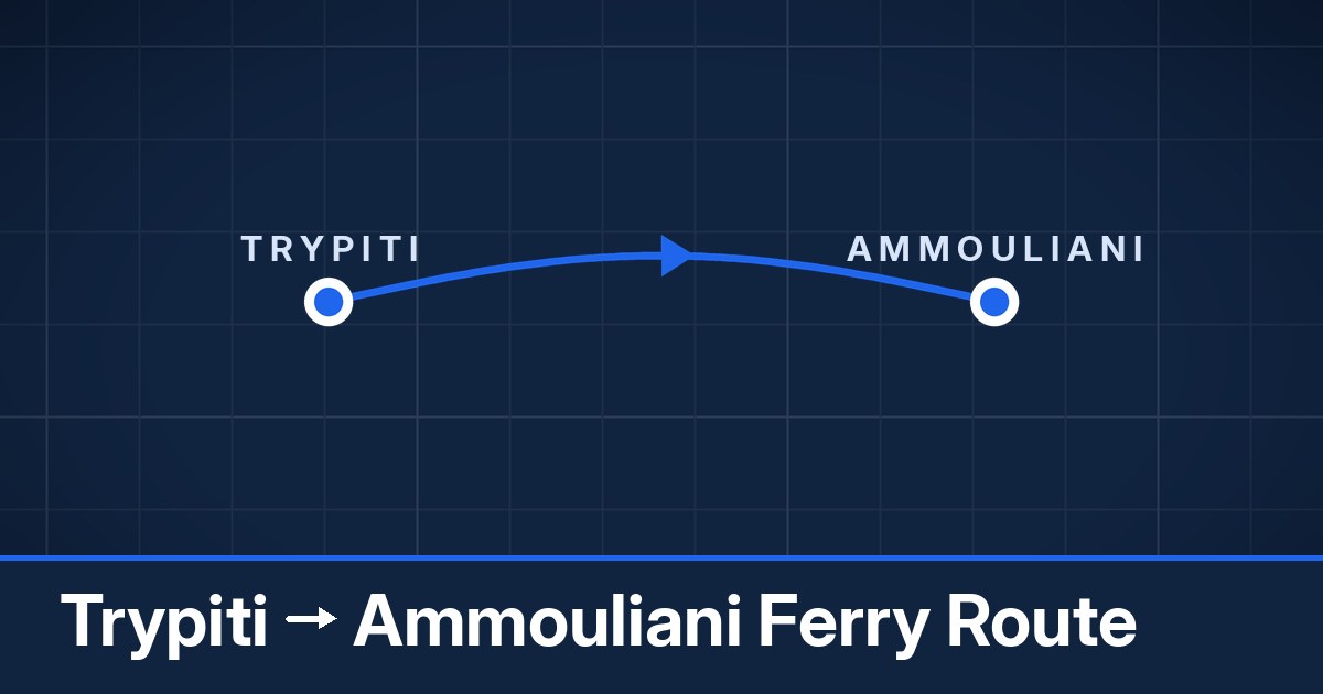 Trypiti to Ammouliani ferry route summary