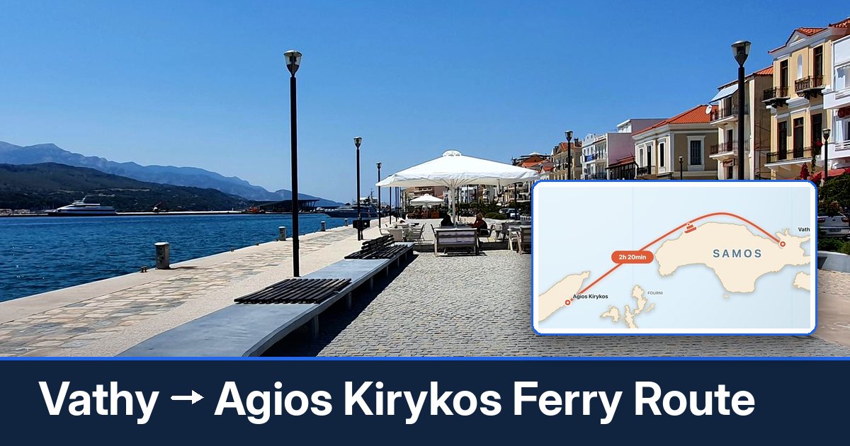 Vathy to Agios Kirykos ferry route summary