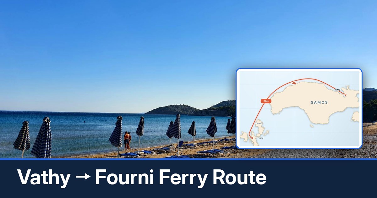 Vathy to Fourni ferry route summary
