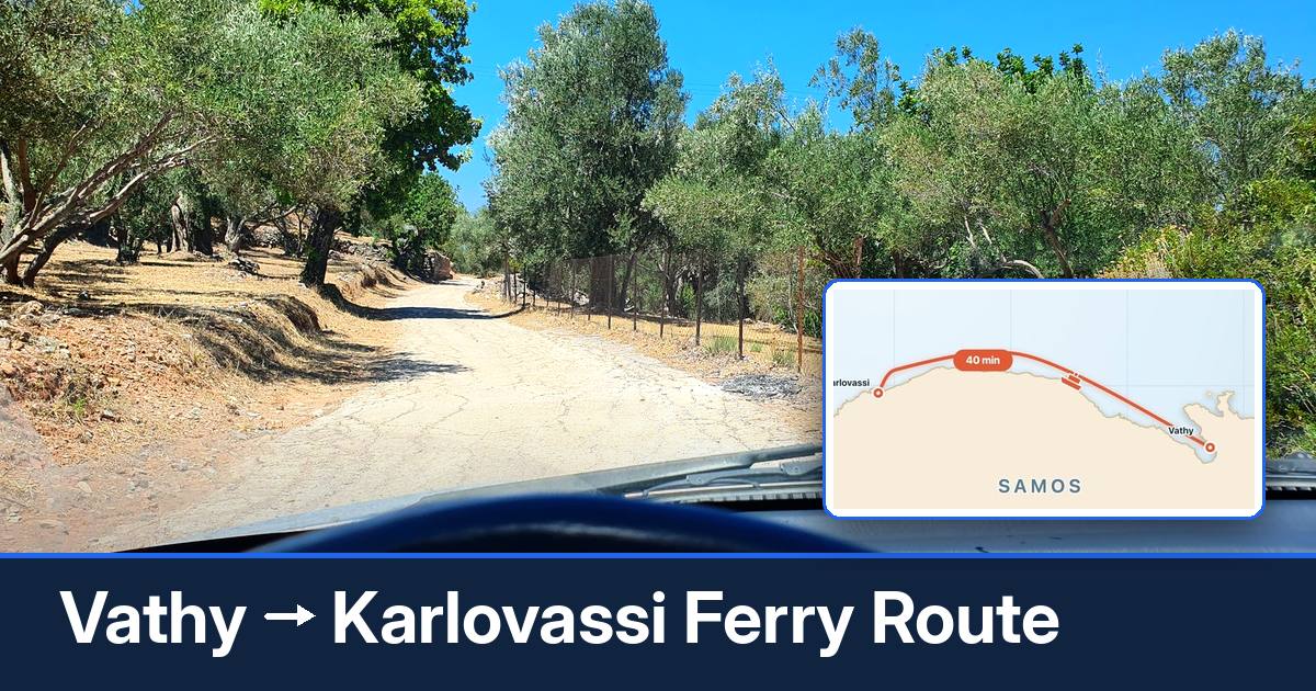 Vathy to Karlovassi ferry route summary