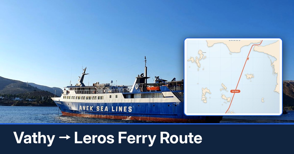 Vathy to Leros ferry route summary