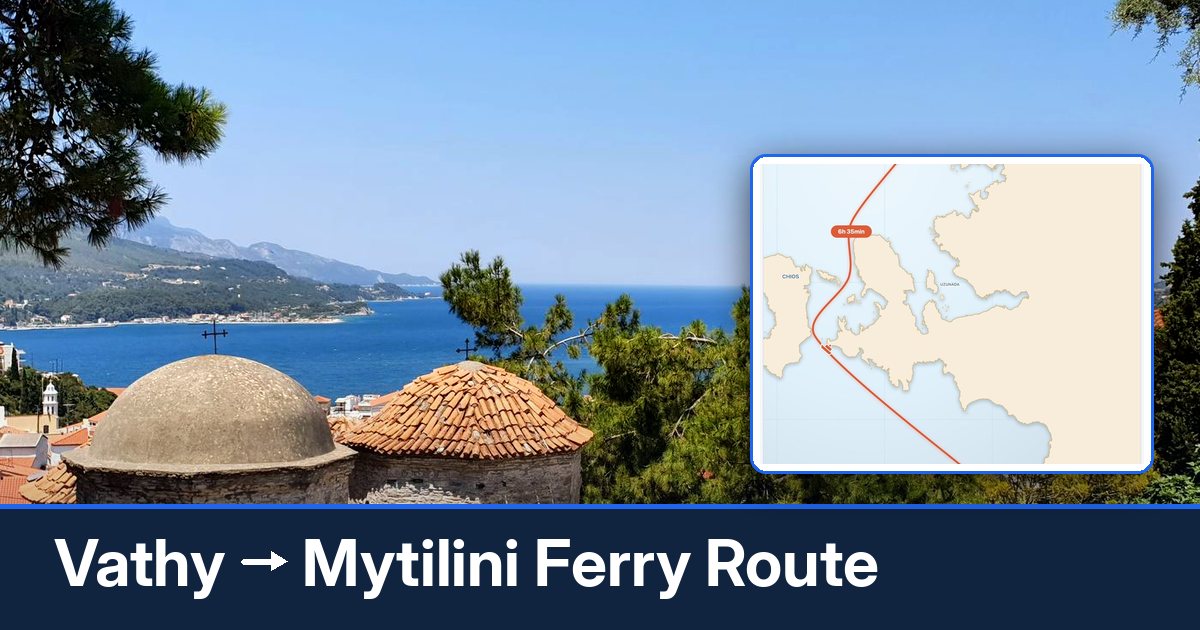 Vathy to Mytilini ferry route summary