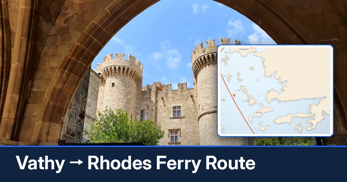 Vathy to Rhodes ferry route summary
