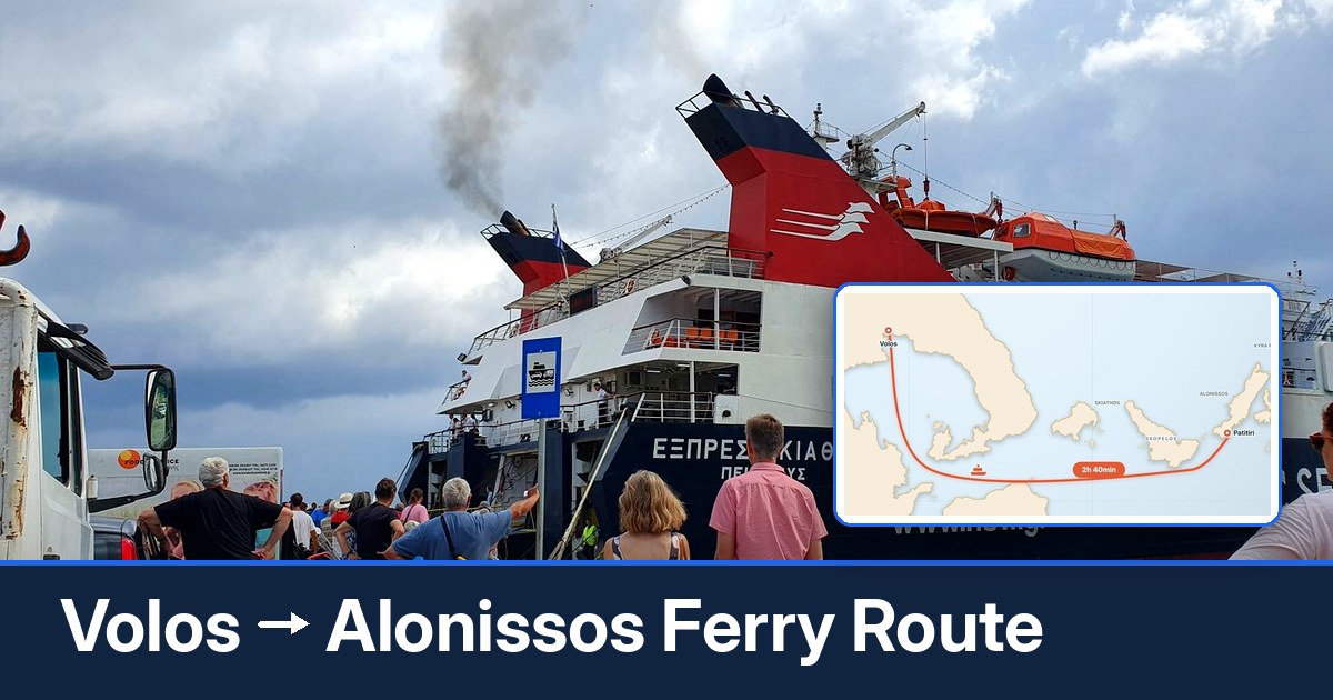 Volos to Alonissos ferry route summary