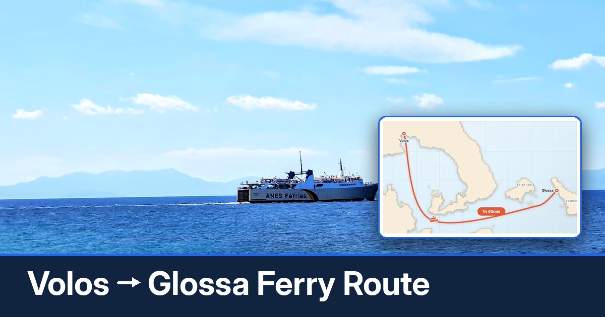 Volos to Glossa ferry route summary
