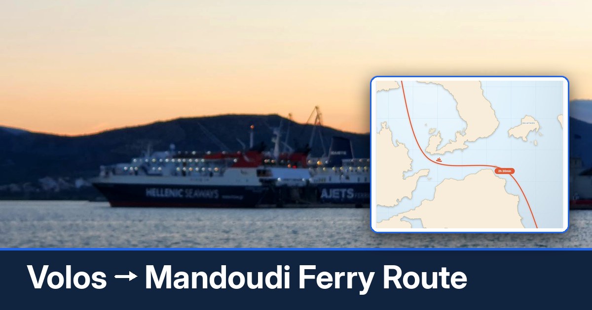 Volos to Mandoudi ferry route summary