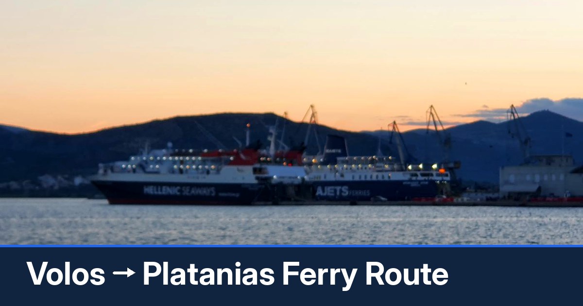 Volos to Platanias ferry route summary