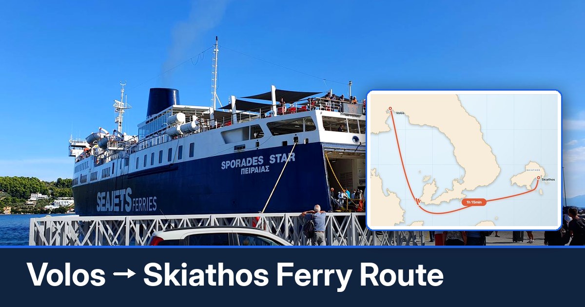 Volos to Skiathos ferry route summary