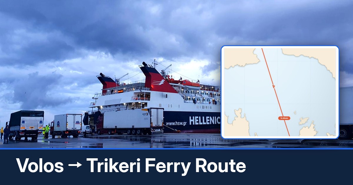 Volos to Trikeri ferry route summary