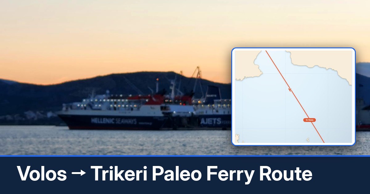 Volos to Trikeri Paleo ferry route summary