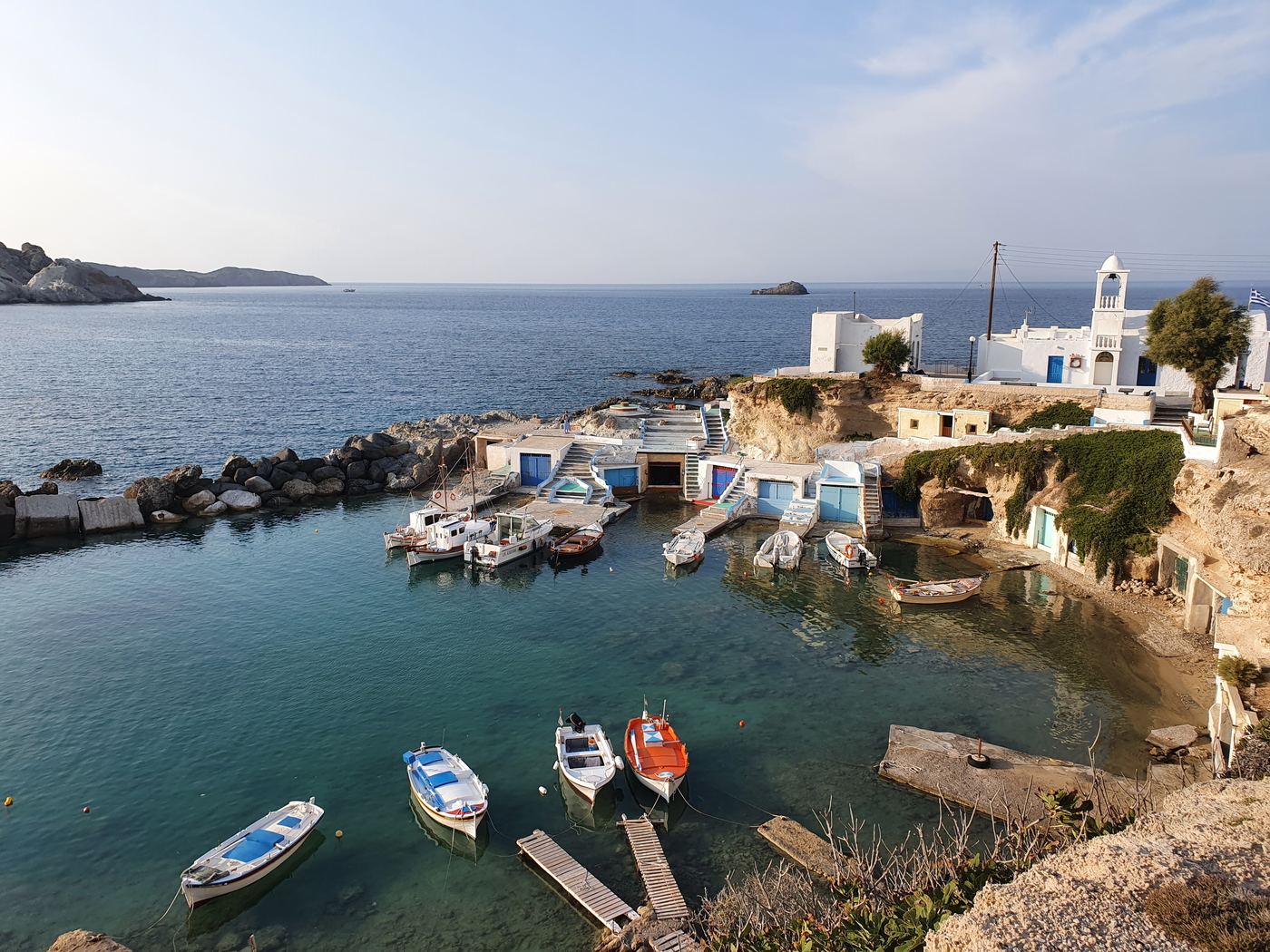 Milos ferry port