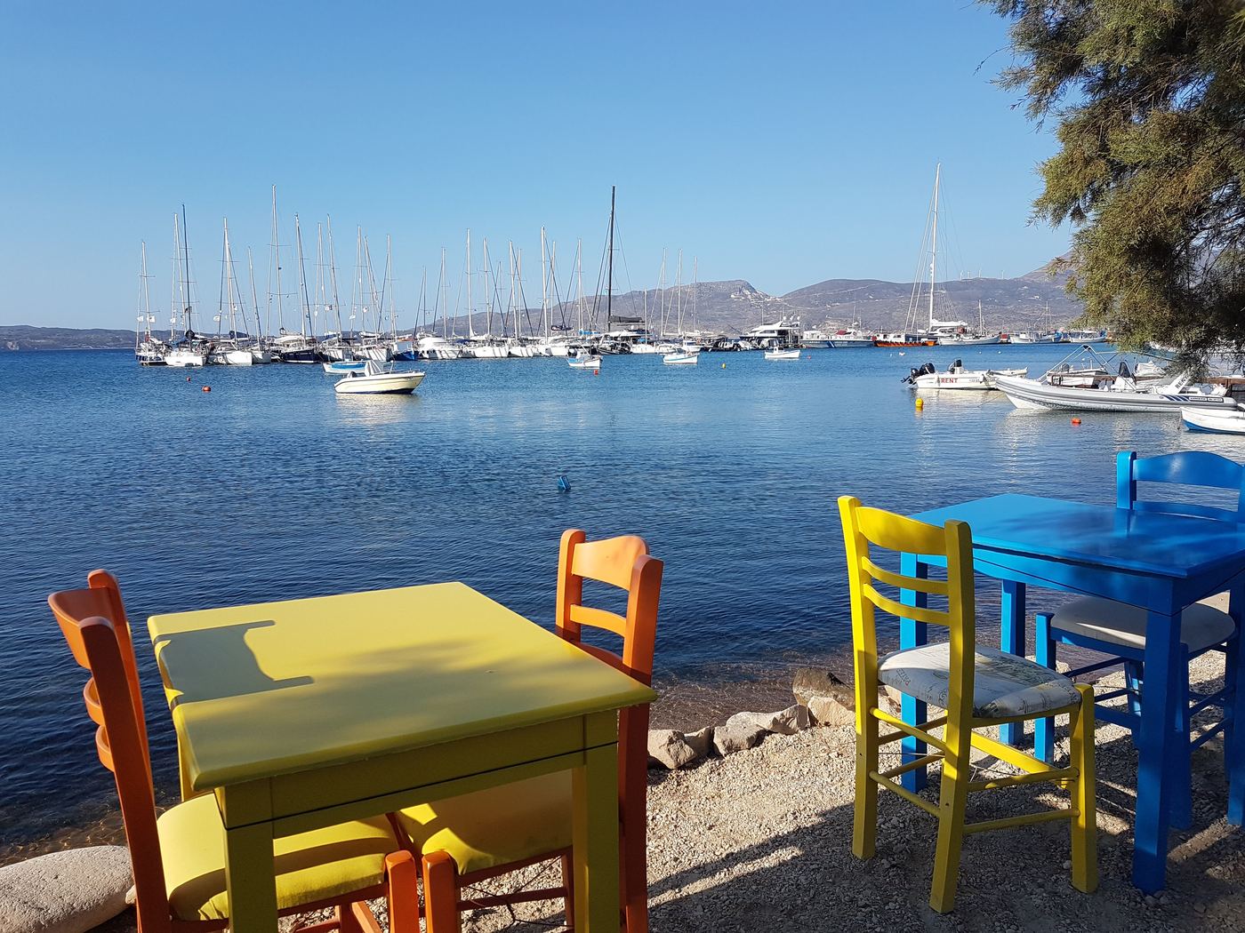 Milos ferry port
