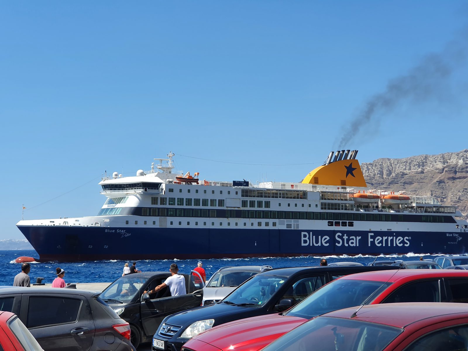 Blue Star Delos, the car and passenger ferry operated by Blue Star Ferries, carrying up to 2,400 passengers and 427 cars.