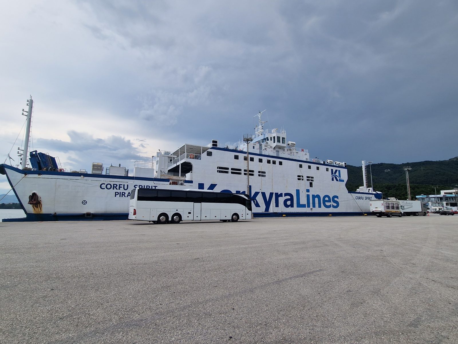 Corfu Spirit, the closed-type car and passenger ferry operated by Kerkyra Lines, carrying up to 585 passengers and 160 cars.