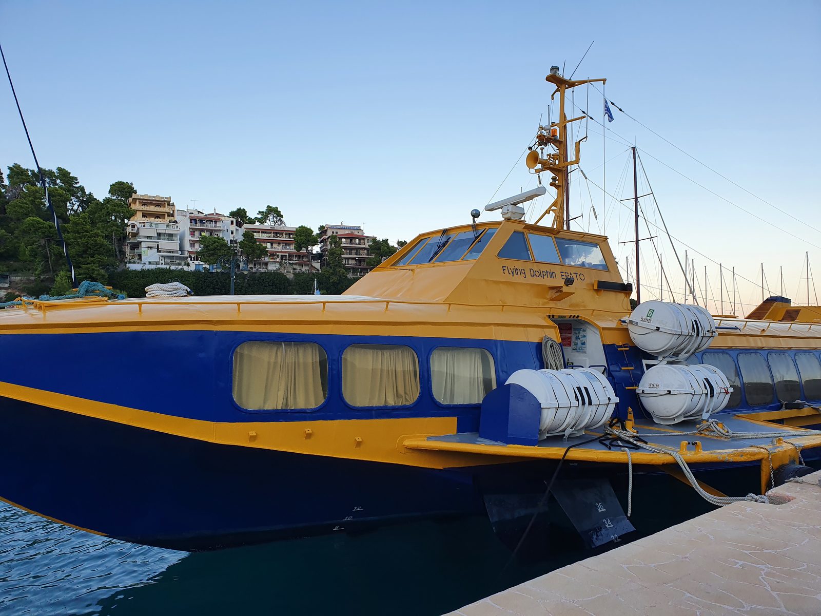 Flying Dolphin Erato, the passenger hydrofoil operated by Aegean Flying Dolphins, carrying up to 161 passengers.