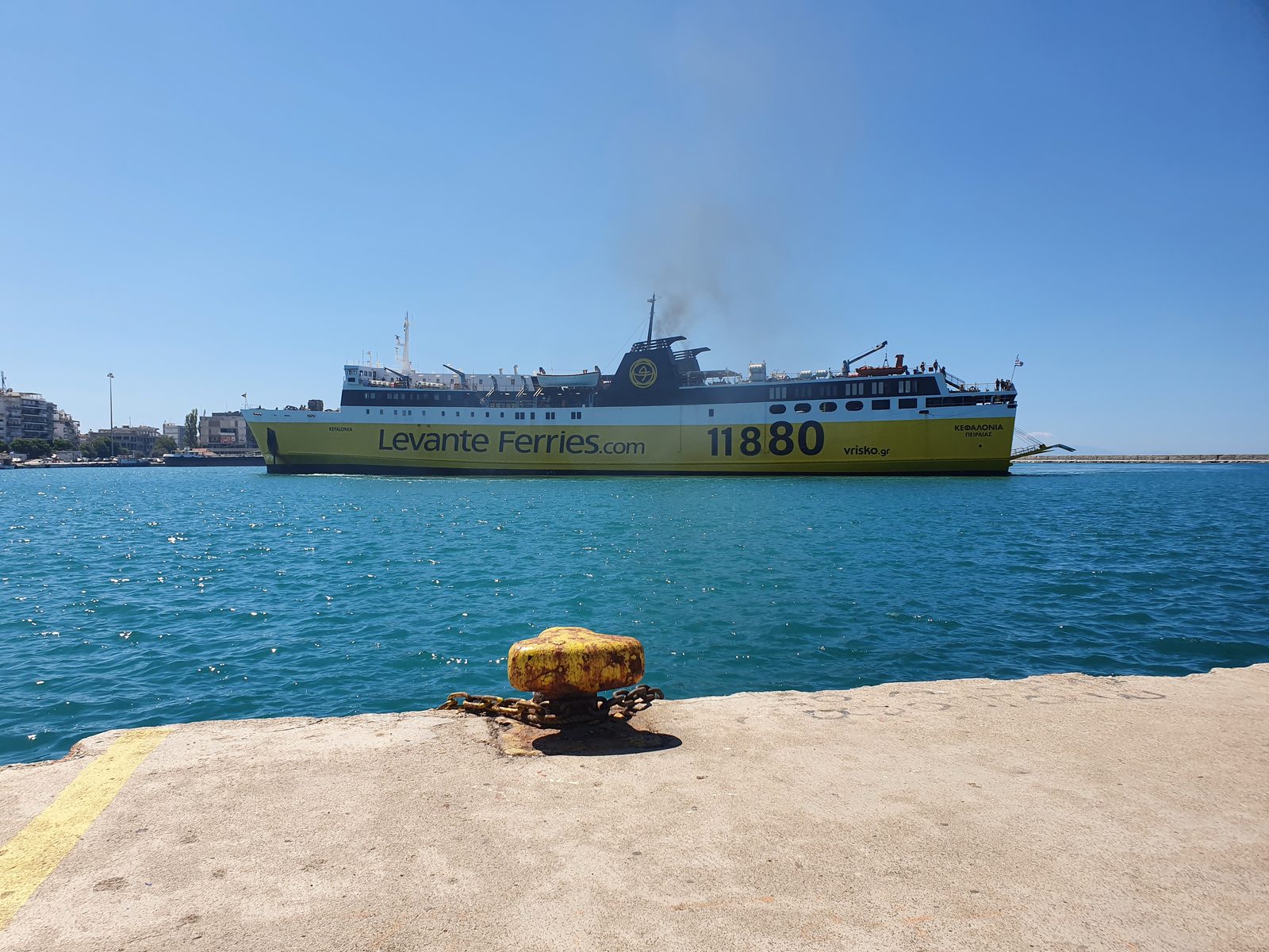 Kefalonia, the conventional ferry operated by Levante Ferries, carrying up to 1,134 passengers and 235 cars.
