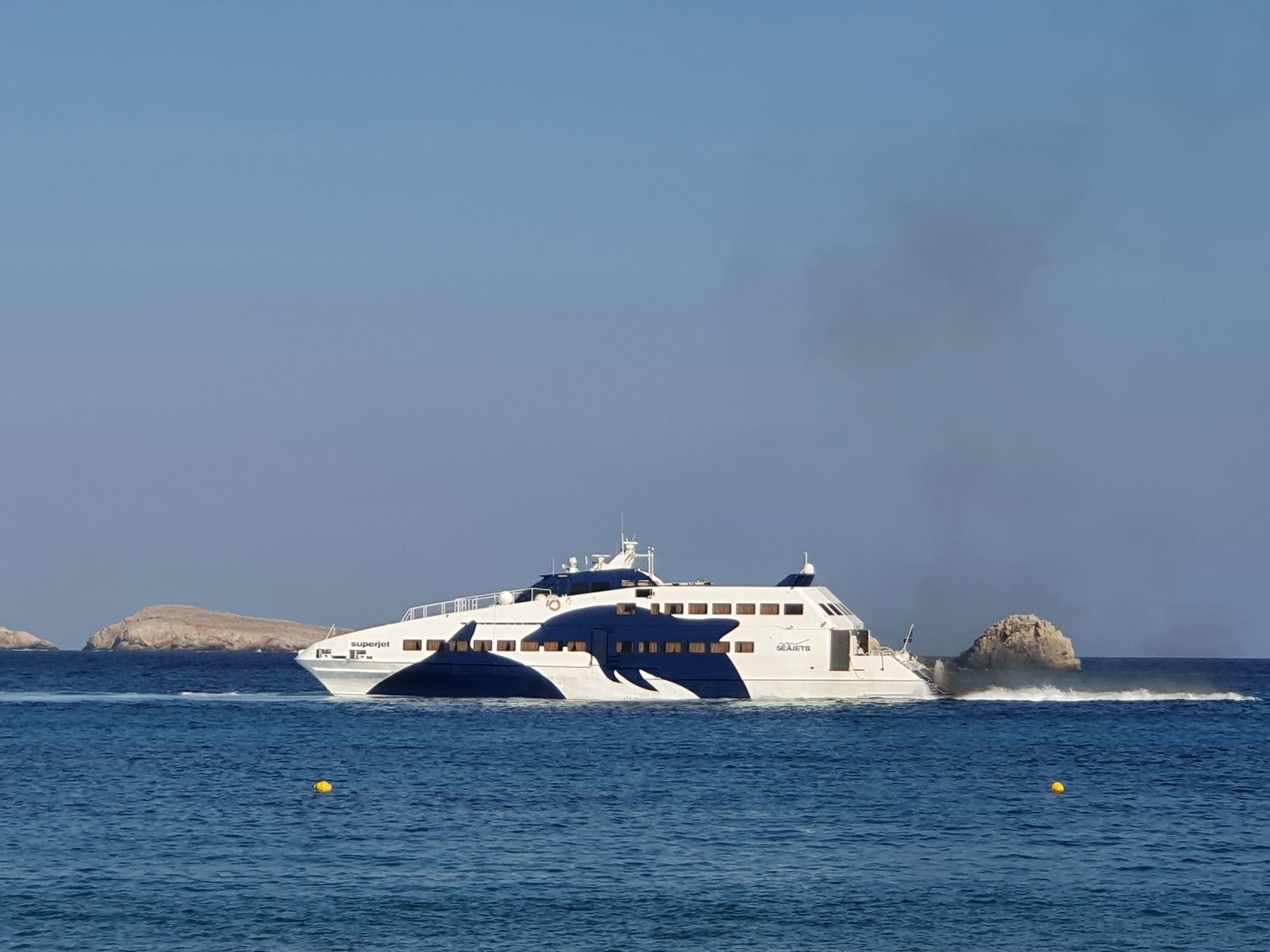 SuperJet, the high-speed passenger catamaran operated by Seajets, carrying up to 394 passengers.