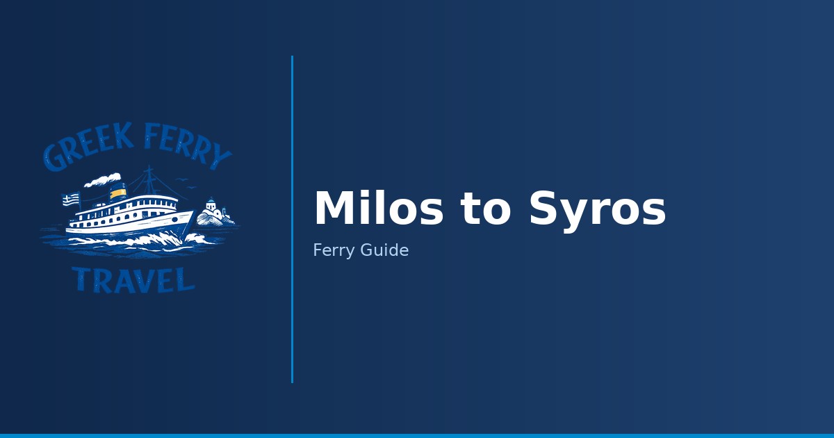 Milos to Syros ferry route