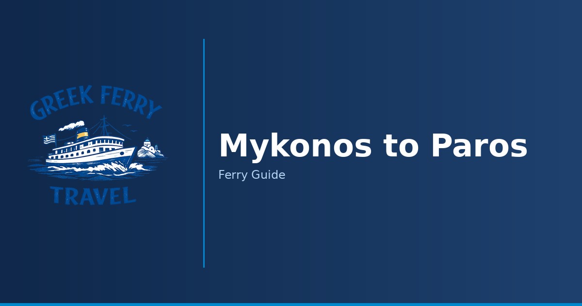 Mykonos to Paros ferry route