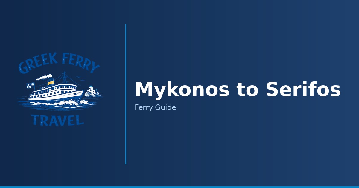 Mykonos to Serifos ferry route