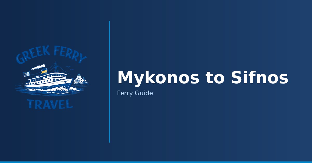 Mykonos to Sifnos ferry route