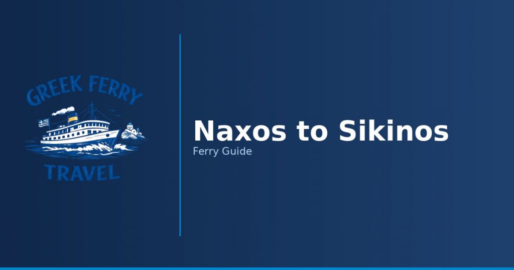 Naxos to Sikinos ferry route