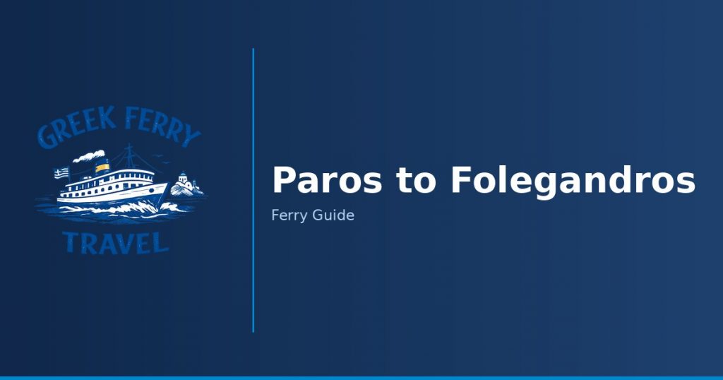 Paros to Folegandros ferry route