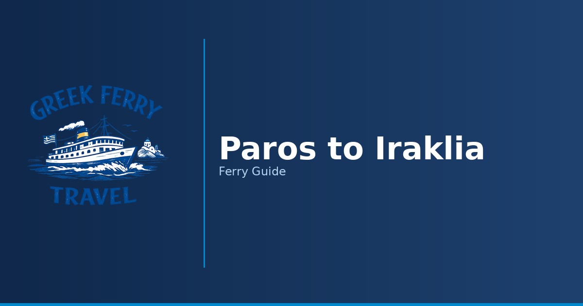 Paros to Iraklia ferry route