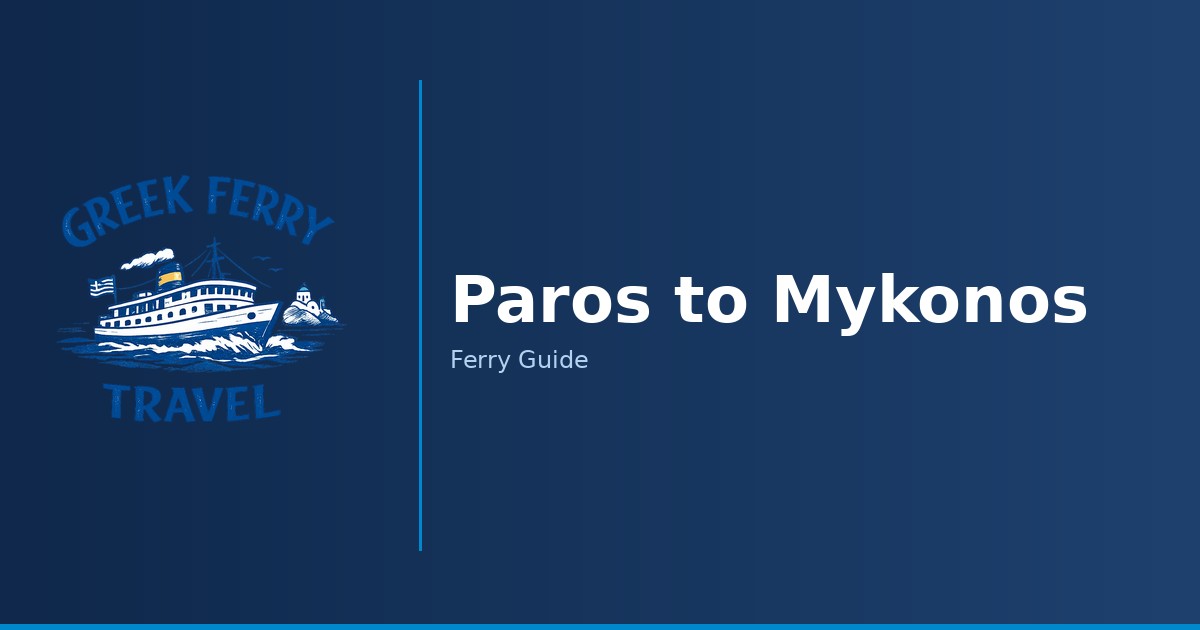 Paros to Mykonos ferry route