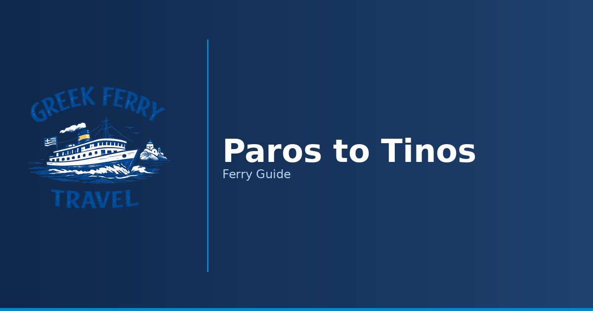 Paros to Tinos ferry route