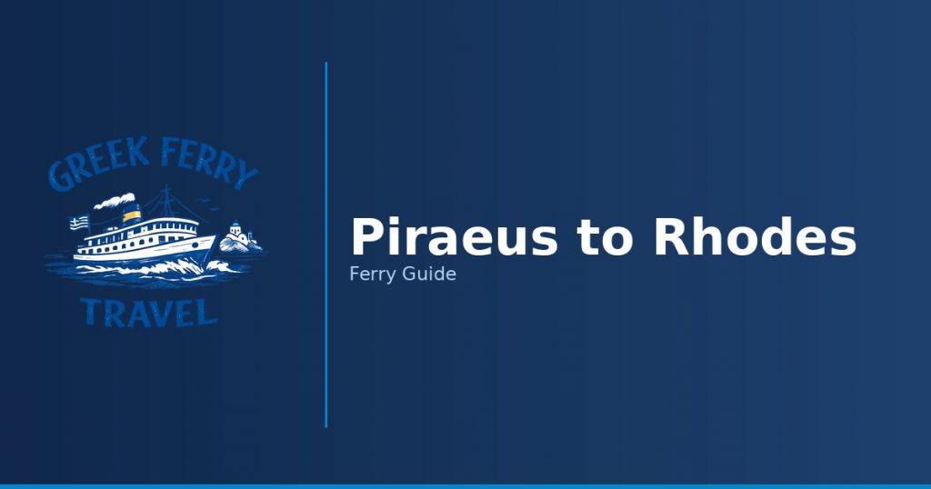 Piraeus to Rhodes ferry route