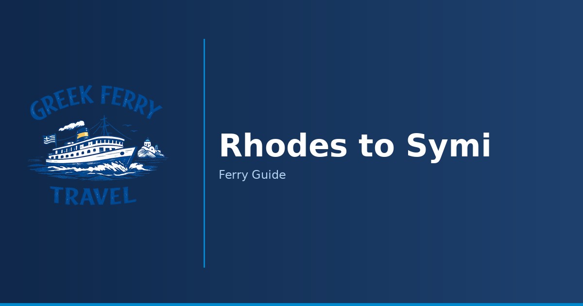 Rhodes to Symi ferry route