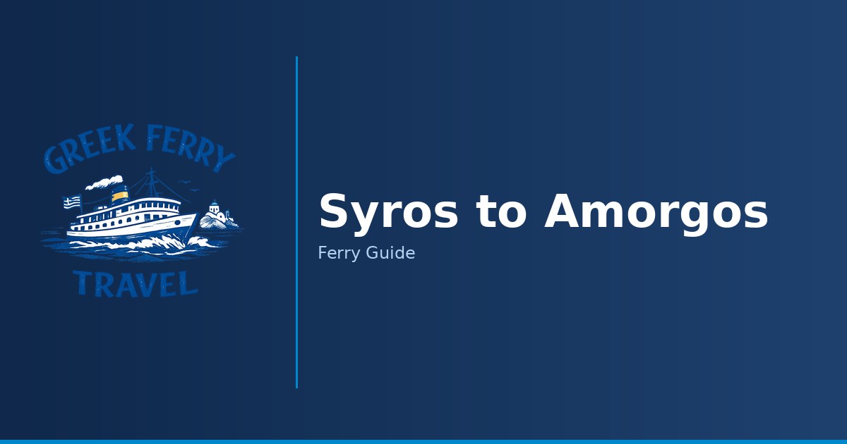 Syros to Amorgos ferry route