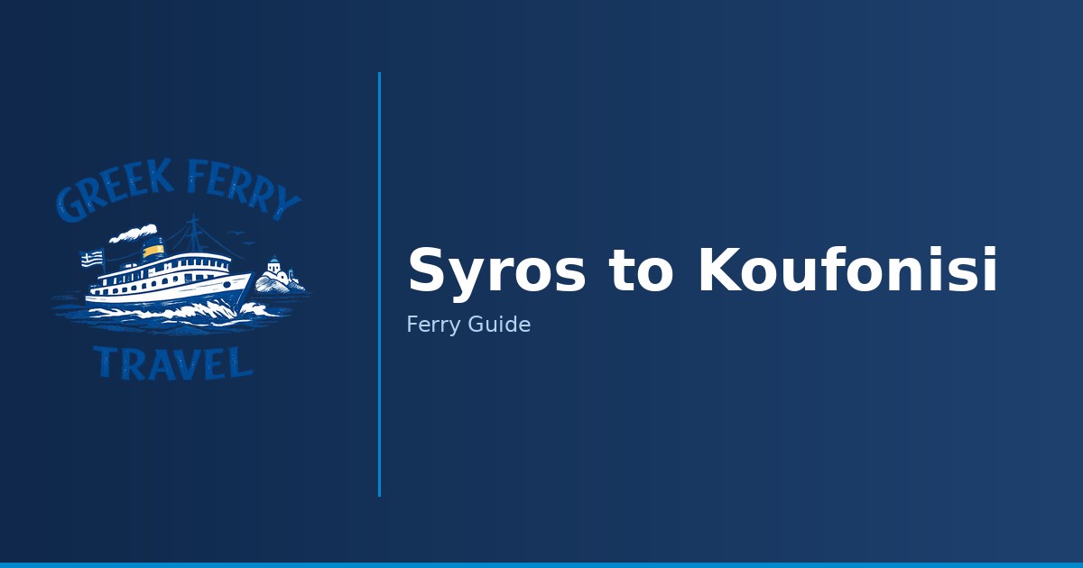 Syros to Koufonisi ferry route