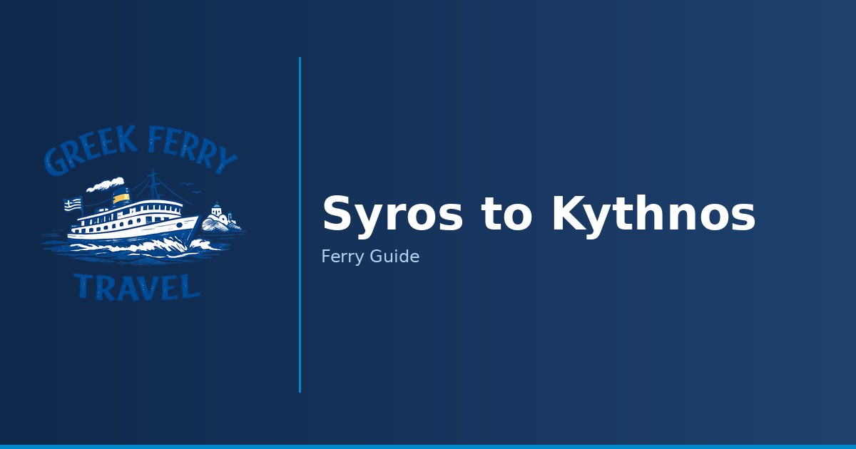Syros to Kythnos ferry route
