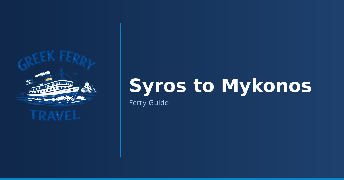 Syros to Mykonos ferry route