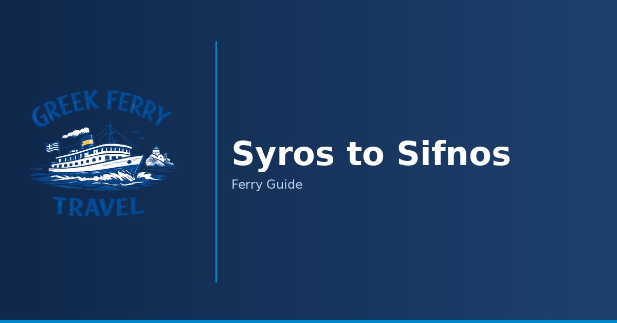 Syros to Sifnos ferry route