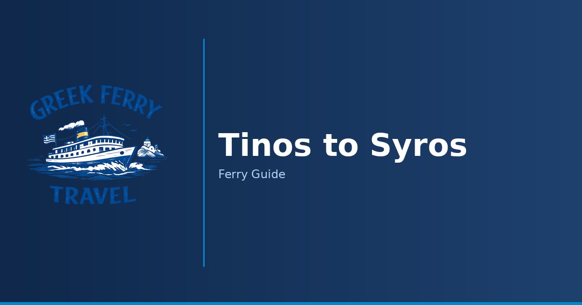Tinos to Syros ferry route